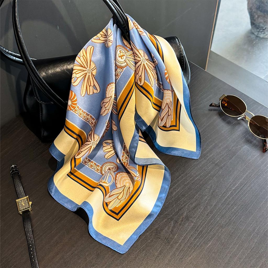 100% Elegant Silk Scarf Women Shawls Wraps Foulard Scarves Pashmina Neckerchief Female Hijab Bandana Luxury Spring Bufanda 53Cm