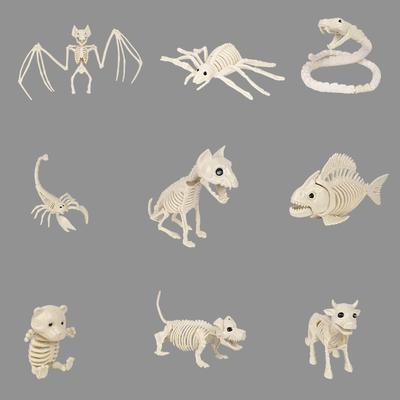 Dekoracje Sceniczne na Halloween Zwierzęca Czaszka Szkielet Ozdoba Symulacja Plastikowa Wrona Mysz Skorpion Dekoracyjne Rekwizyty