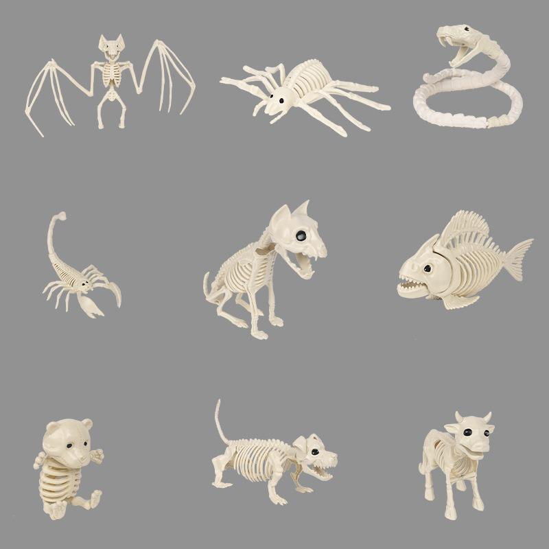 Dekoracje Sceniczne na Halloween Zwierzęca Czaszka Szkielet Ozdoba Symulacja Plastikowa Wrona Mysz Skorpion Dekoracyjne Rekwizyty