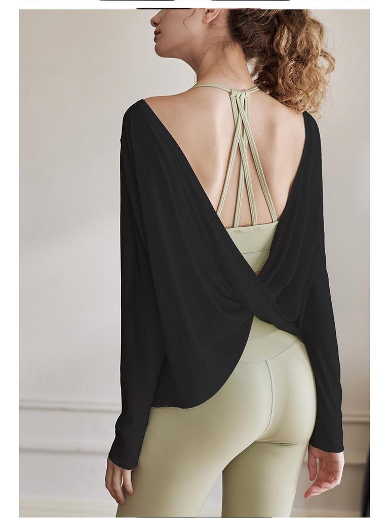 Women’s Spring/Summer Backless Flowy Yoga Top for Outdoor Pilates & Fitness