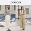 Xiangying Women's High-Waist Straight Wide-Leg Suit Pants