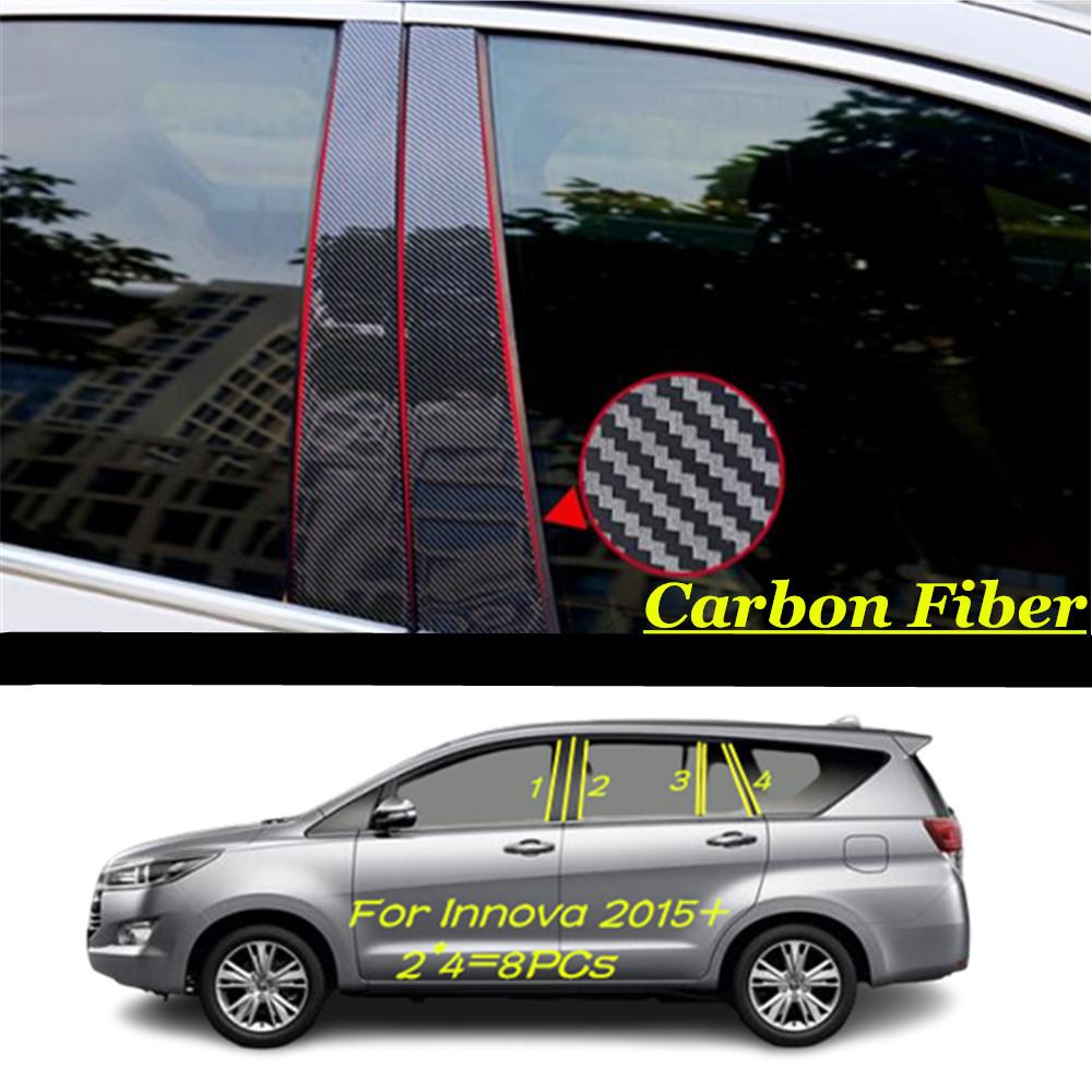 For Toyota RAV4 2008-/Innova 2015 2016+ Car PC Material Pillar Post Cover Door Trim Window Molding Sticker Plate Accessories