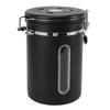 Coffee Canister 1800ml 304 Stainless Steel Window Design One Way Vent with Spoon Airtight Coffee Container for Coffee