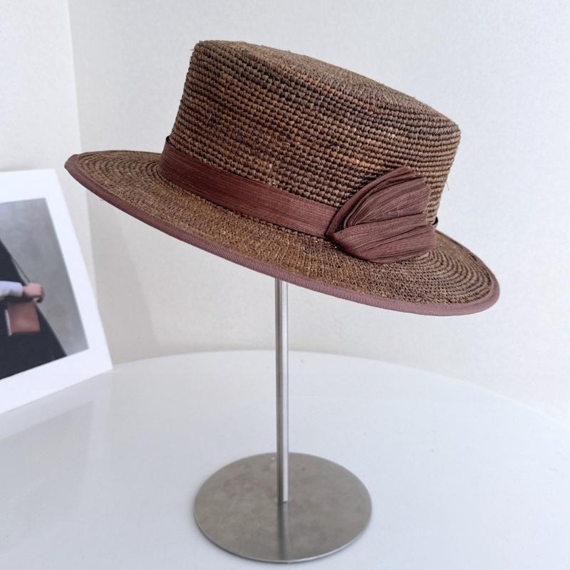 French Oversized Brimmed Hand Knitted Raffia Sun Hat Women Seaside Travel Sun Hat Elegant French Hepburn Style Sombrero