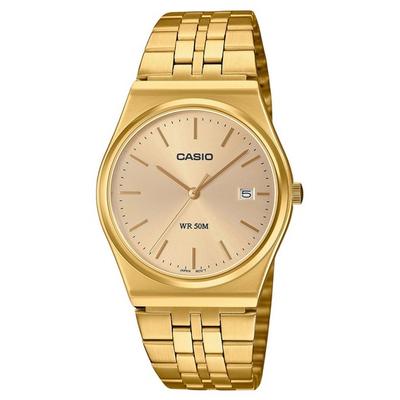 Refurbished Casio Standard Analog Goldfarben Edelstahl Gold Zifferblatt Quarz MTP-B145G-9AV Unisex Uhr