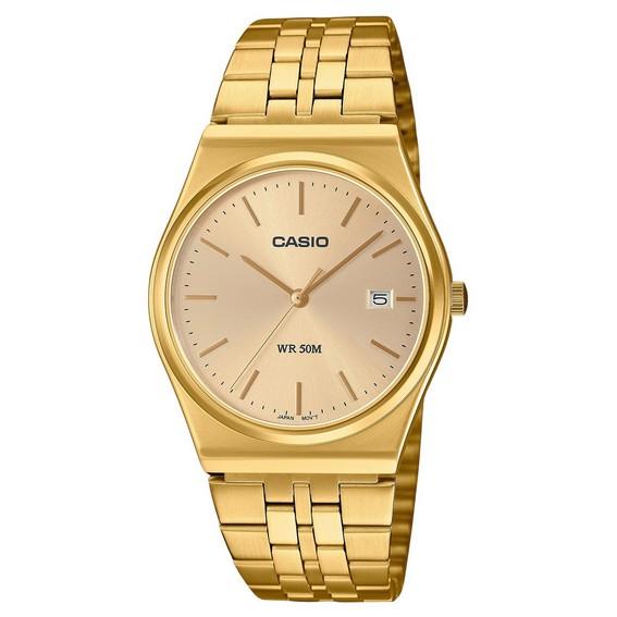 Refurbished Casio Standard Analog Gold Tone Stainless Steel Gold Dial Quartz MTP-B145G-9AV Unisex Watch золотой