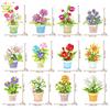 Non-Toxic Moc Eternal Flower With Pot Micro Building Block Diy Sunflower Rose Bouquet Mini Model Brick Toy Home Desk Decoration