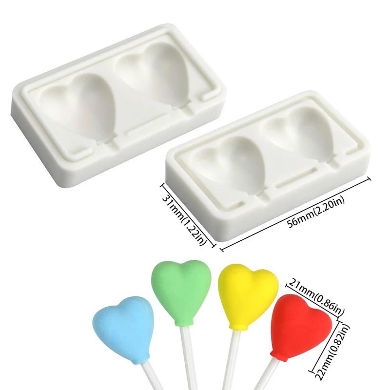 2pcs Mini Heart Shape Balloon Silicone Mold Fondant Chocolate Mould DIY Gumpaste Clay Candle Molds Cake Decorating Tool Bakeware