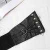 Gothic Solid Color Lift Up Female Waist Corset Wide Faux Leather Belt Women Fashion Slimming Waistband Elastic Corsets