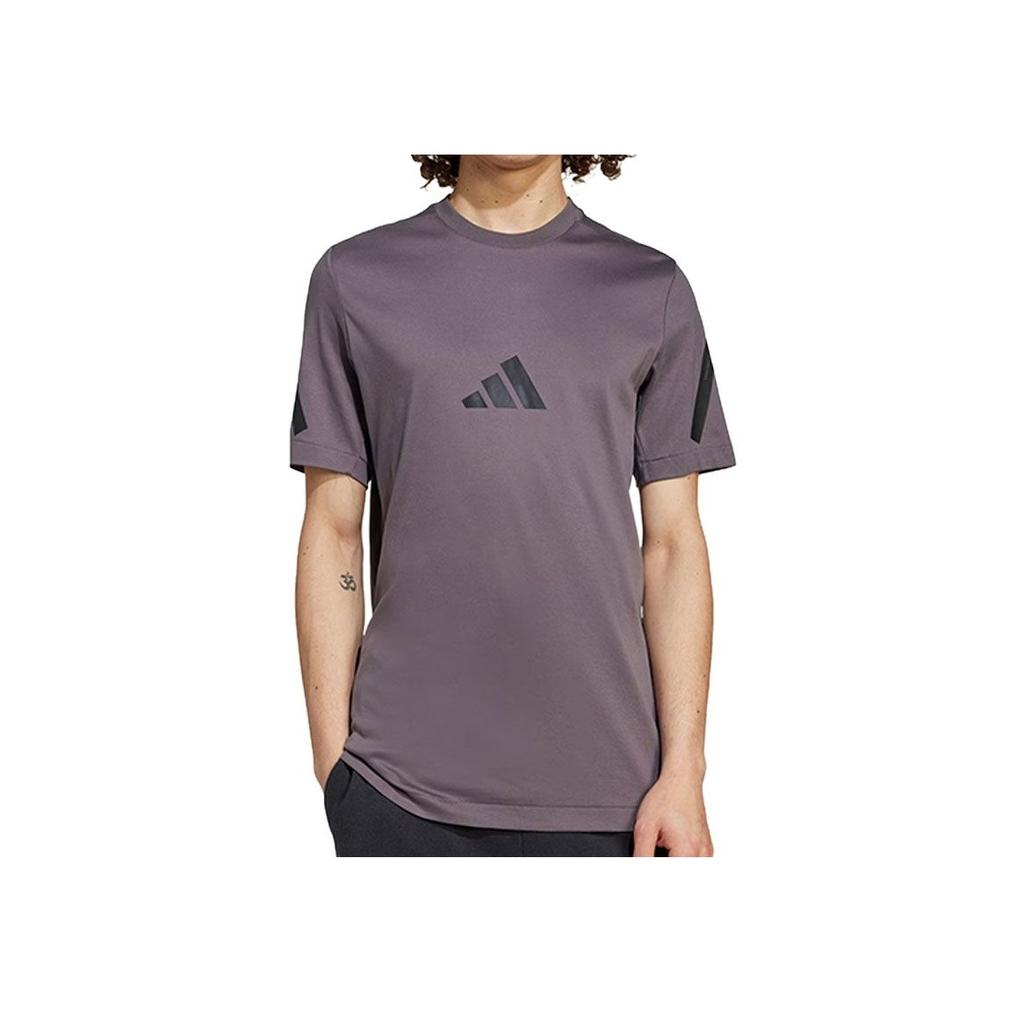 Adidas Sports Casual Round Neck Short Sleeve T-Shirt Men Tops Purple JC7924