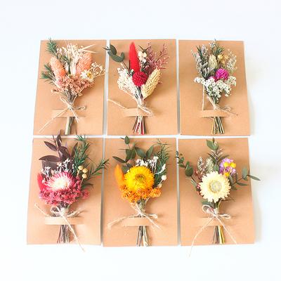 1 mini bouquet de fleurs séchées naturelles, boutonnières de demoiselle d'honneur, décoration de mariage, de Noël, de Saint-Valentin, matériel floral à faire soi-même
