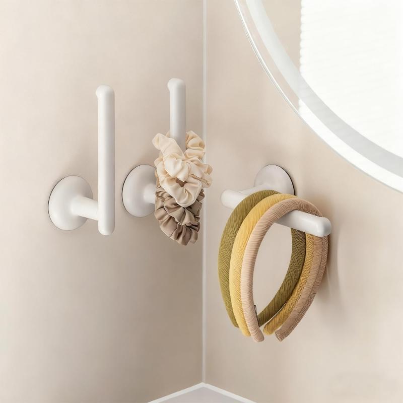 2lots Plastic Hair Accessory Organizers Hook Wall Mounted Hair Tie Holder & Headband Hanger Easy To Install