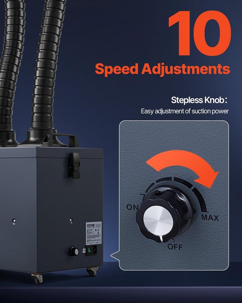 Solder Fume Extractor 275W Brushless Smoke Absorber with 4-Stage Filters
