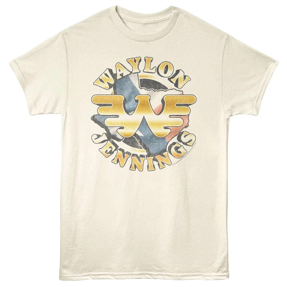 Waylon Jennings Outlaw Country Singer Name Logo & Texas Men s T shirt S