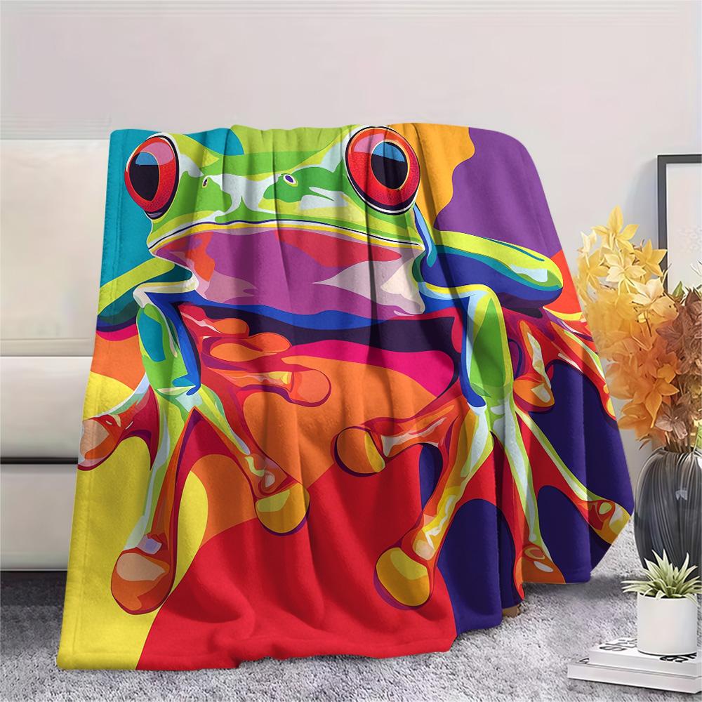 Tree Frog Print Flannel Blanket, High Quality Comfortable for All Seasons, Home Decor, Warmth and Comfort, Perfect for Christmas Gifts