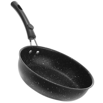 Poêle à Frire Antiadhésive 16cm avec Revêtement Pierre Médicale Batterie de Cuisine Portable pour Omelettes Steaks Crêpes Desserts Robuste