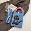 Sommer Damen Niedliche Mini-Tasche Vielseitige Mode Handytasche Cartoon Gestrickte Handtasche Umhängetasche Umhängetasche