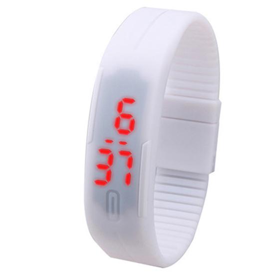 Men Women Fashion Silicone Red LED Sports Bracelet Touch Digital Wrist Watch