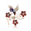 Broche Fleur Branche Oiseau Émail Alliage Créatif Personnalité Tempérament Costume Femme Cardigan Corsage Ornement Épingle