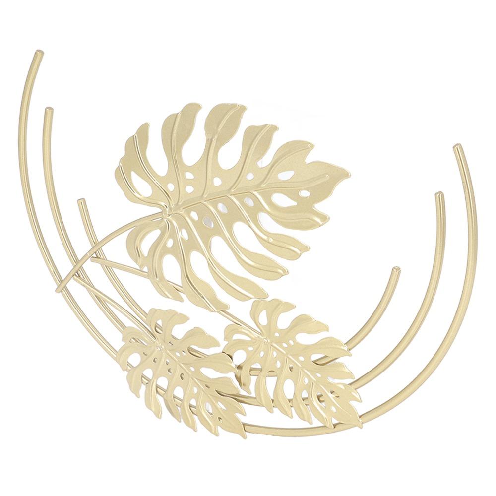 iron Golden Wall Hanging 9.06 in Iron Wall Art Metal Leaf Wall Decor  Cafe Wall Layout