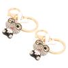 2pcs Keychain Pendants Cute Bunny Shape Rhinestone Ornaments Accessories for Keychains Bag Decoration Gift