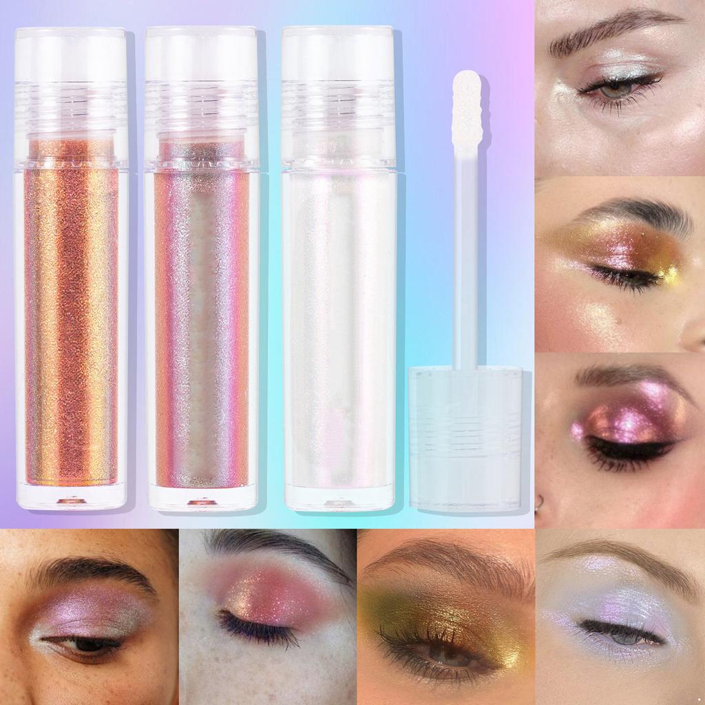 Glitter Liquid Eyeshadow Holographic Metallic Shimmer Long Lasting Waterproof Highly Pigmented Eye Makeup Highlighter