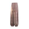 Pink Cloud Pattern Jacquard Ice Silk Ankle-Length Pants Men Loose Wide Leg Trousers Casual Baggy Breathable Streetwear Bottoms