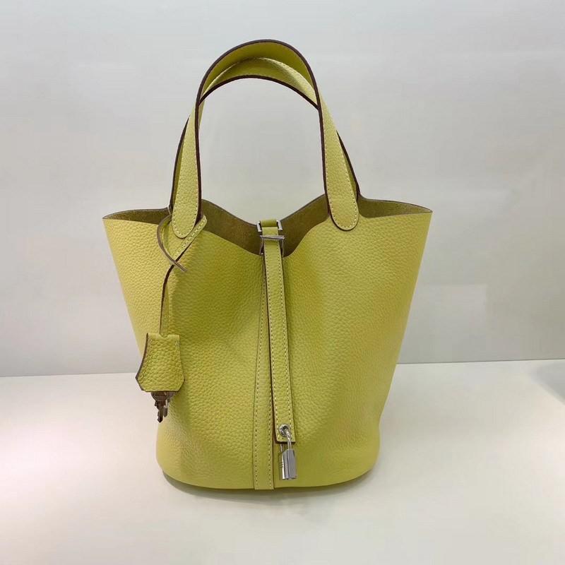 Mini Borsa a Secchiello in Vera Pelle Togo da Donna Borsa a Mano Morbida Strutturata In Vari Colori