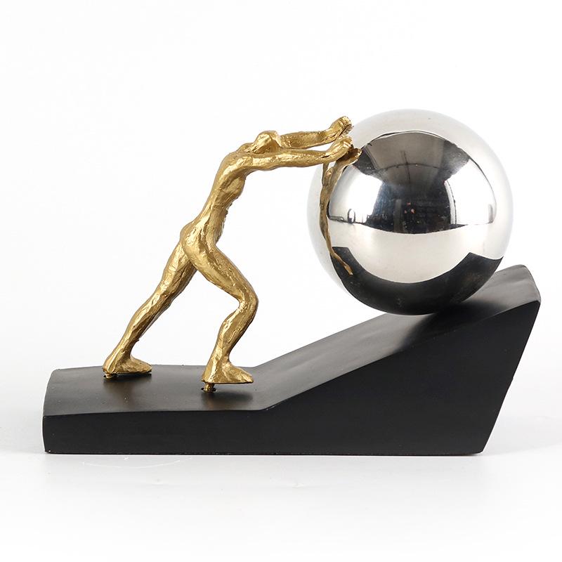Nordic Sports Push Ball Figure Ornament for Living Room, Bedroom, Hall, Study Model Room Decor.