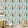 Light gray, sea green and beige ink wallpaper for living room and bedroom 50x1000