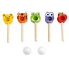 Wooden Ball Floating Toy With Cartoon Tiger Owl Exterior Design For Gift Kids