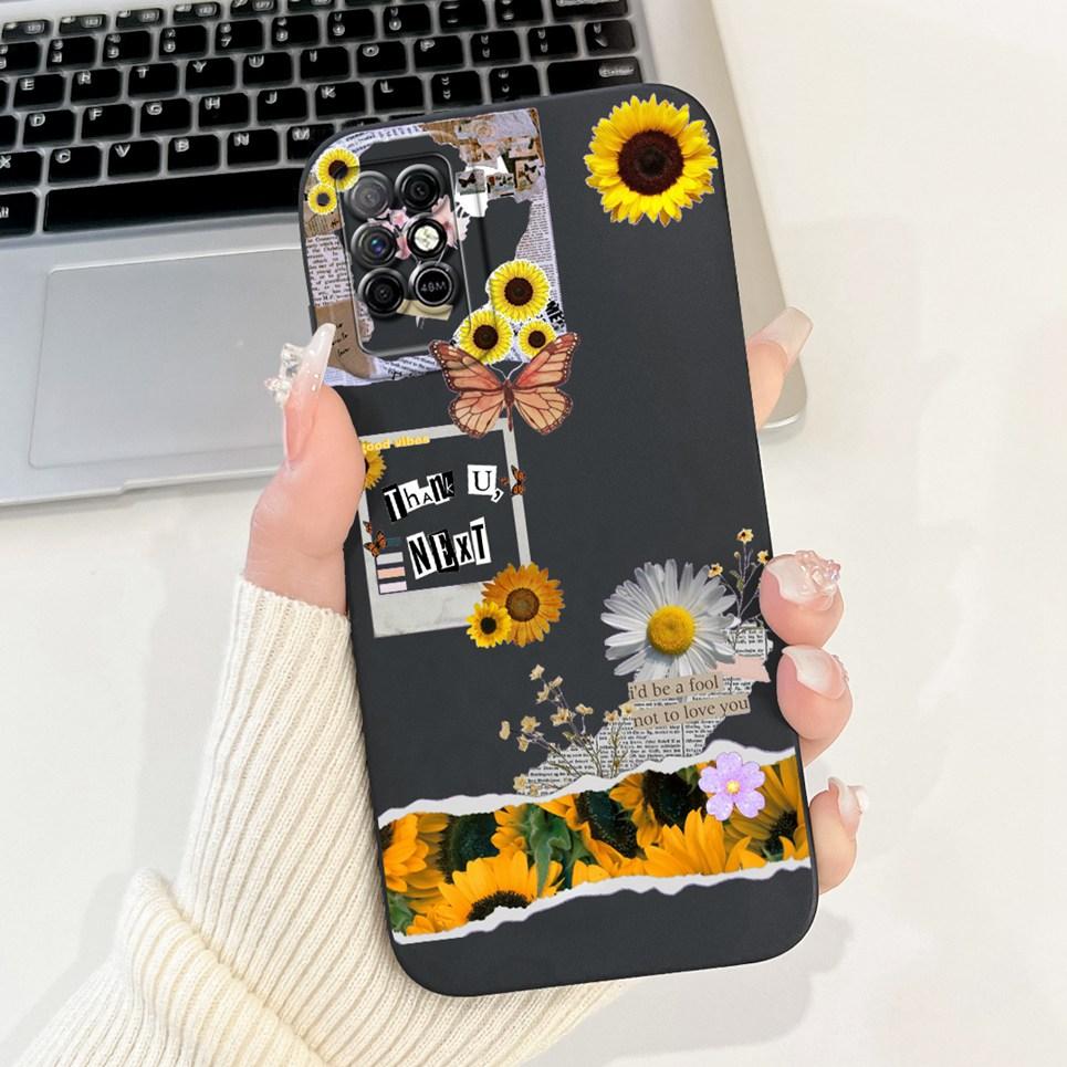 For Infinix Note 8i Note8 Back Cover On Infinix X6383 A692 Coque Funda Flower Butterfly Women Fashion Phone Case Liquid Silicone
