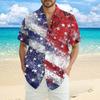 Men's Casual Casual Independence Day Print Short-sleeved Shirt