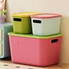 Storage Box with Handle And Lid Organizer Space Saving Stackable Container for Kitchen Bedroom Dormitory