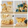 European Style Ceramic Golden Vase Arrangement Dining Table Home Decoration Accessories Creative Golden Elephant Vases