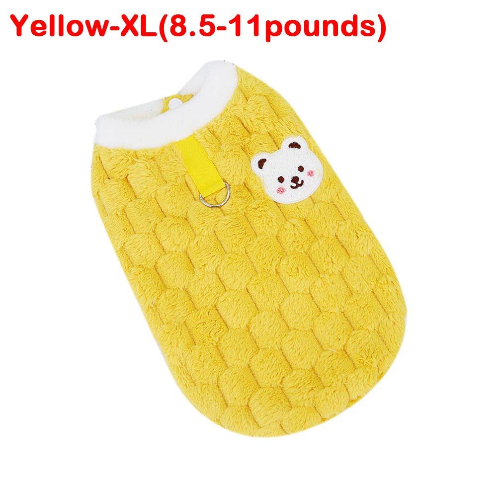 New Warm Winter Cat Clothes Cartoon Bear Cold Protection Cat Vest Fleece Pet Apparel for Small Dogs Puppies Kitten