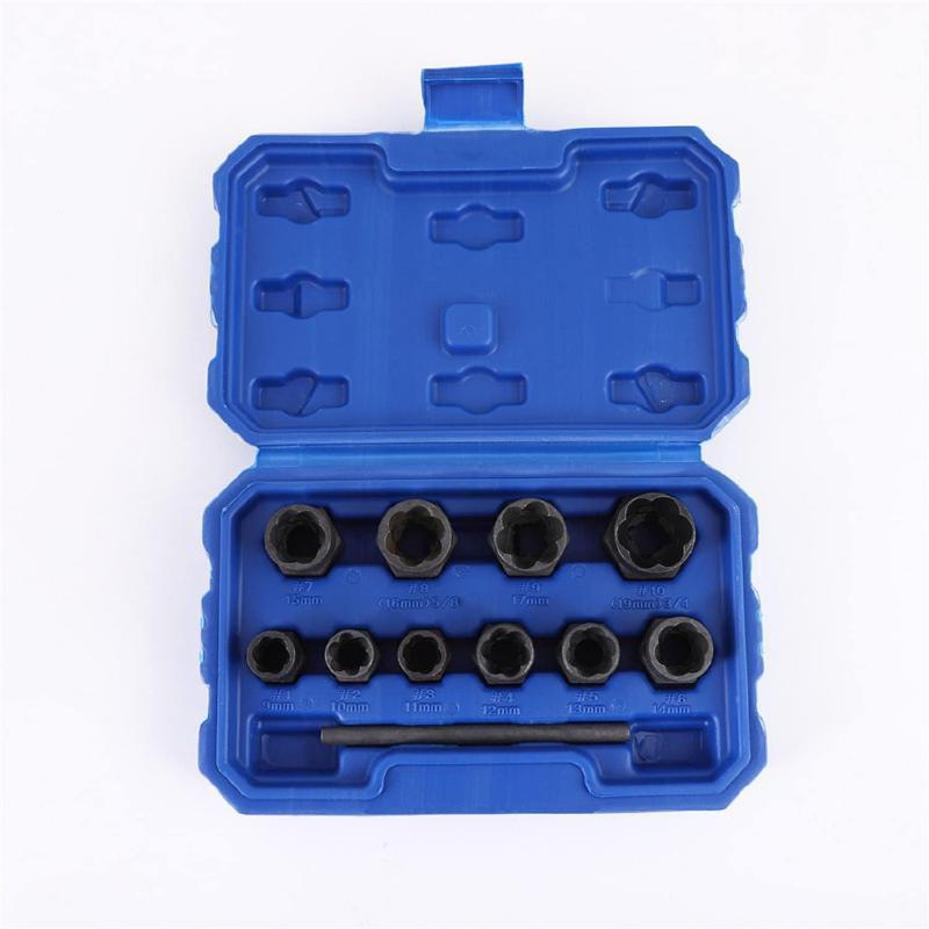 11Pcs Nut And Bolt Extractor Damaged Screw Remover Impact Socket Tool Set Bolt Nut Screw Removal Socket WrenchTool Kit Post It