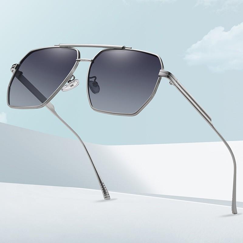 Attractive Glasses Men's New Fashion Classic Square Polarized Sunglasses For Vintage Brand Design Metal Sun Glasses Wo Shades Oculos De Sol Cm