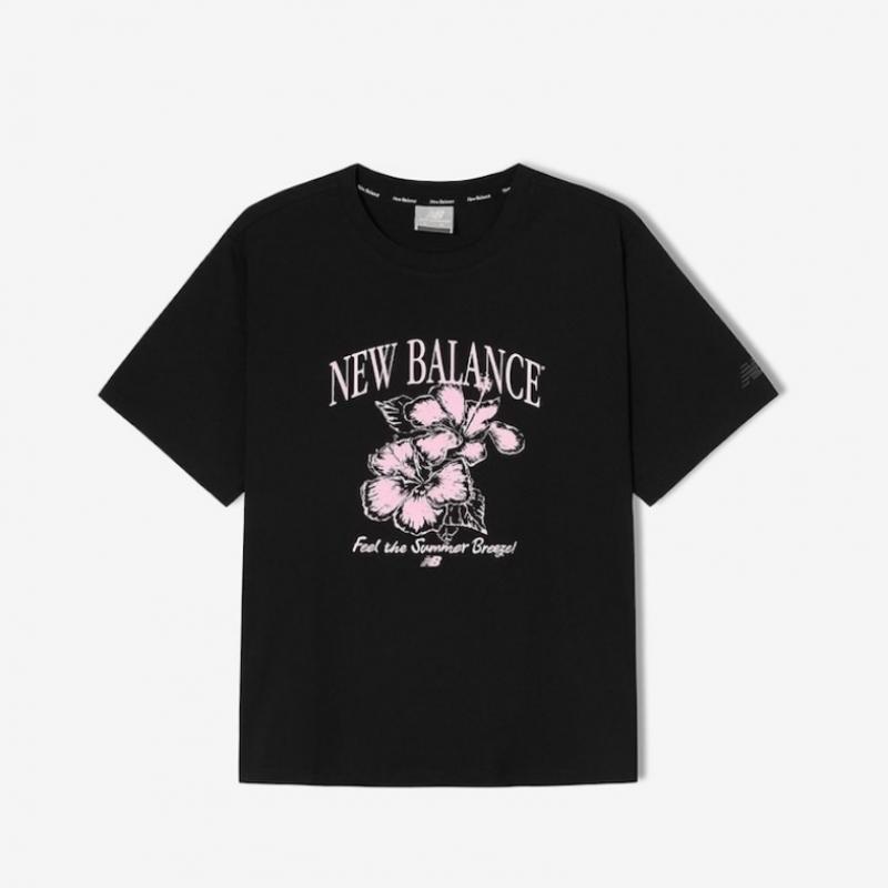 New Balance Flower Graphic Short Sleeve Tee Overfit Women B1 Nbnef3w622 10 19