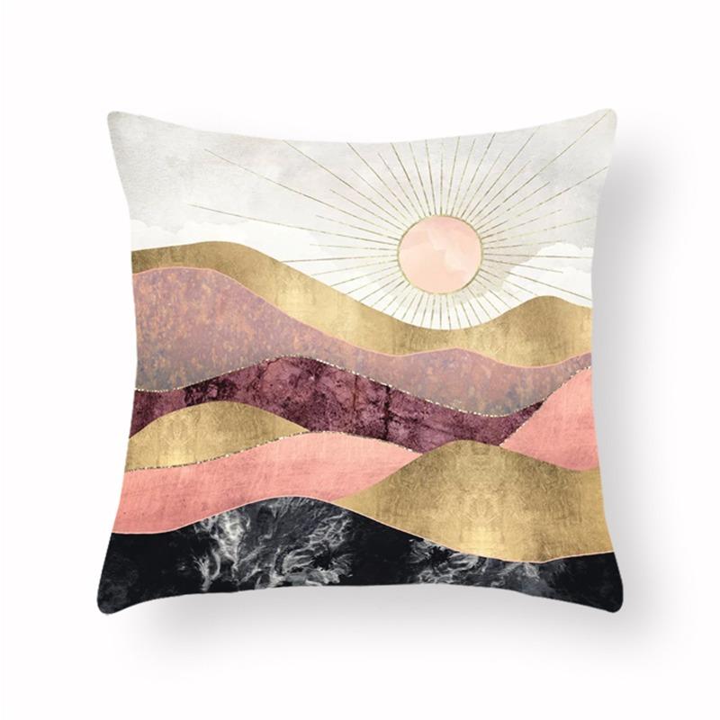 Abstract Sunrise Scenery Pillowcase Dormitory Decoration Office Living Room Sofa Home Pillowcase