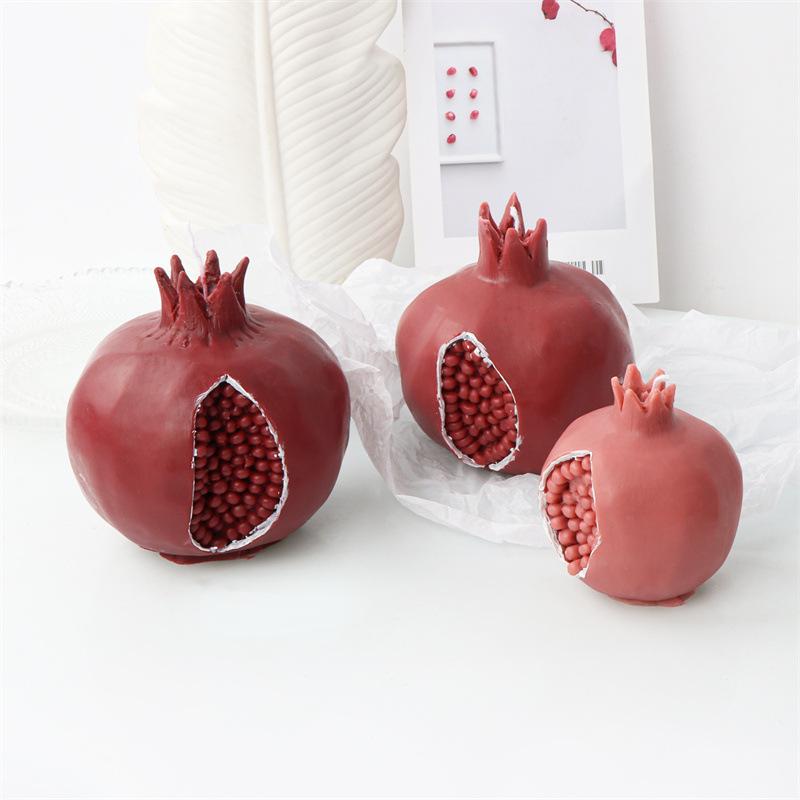 3D Big Red Open Pomegranate Candle Silicone Mold DIY Carving Art Aromatherapy Plaster Cake Decor Mold Home Decoration Gift