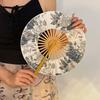 Silk Silk Flower Folding Fan Chinese Style Retro Classical Dance Fan Hand Fold Fan  Home Decoration