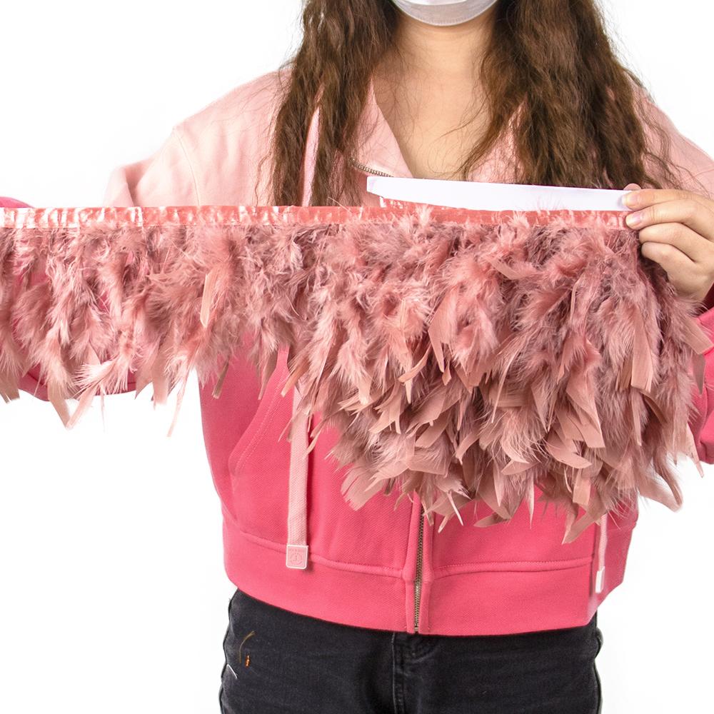 Multicolor Natural Turkey Feather Trim Ribbon 4-6 Inches Fluffy White Marabou Feathers Trims Lace for Party Skirt Clothing Decor