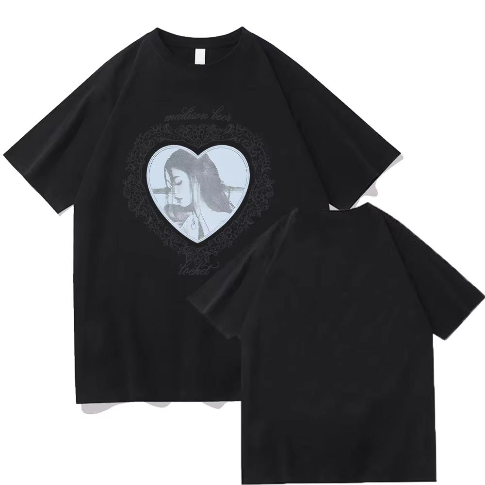 Madison Beer Locket Merch Design Pattern Printed Unisexs Sweatshirts Summer Minimalist Casual Sports Loose Short Sleeve Tshirts