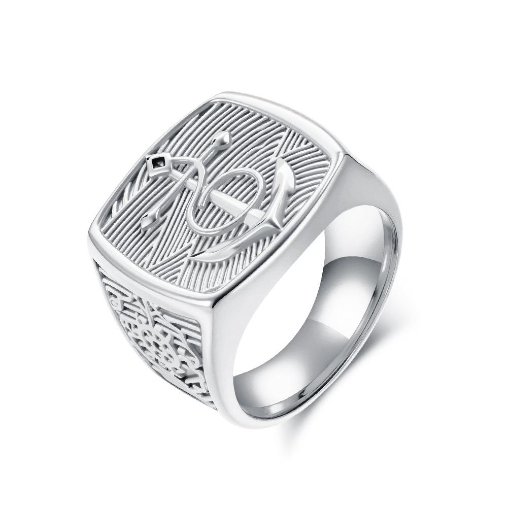 2025 Ship Anchor, Rudder, Ring, Men's Personalized and Fashionable Wearing, Hand Accessories