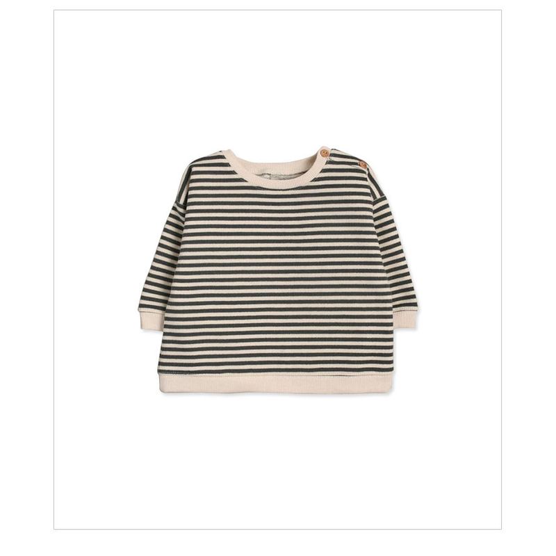 

Baby Spring Outfit for Boys and Girls, Thin Fleece Vest, One-Piece Romper, Striped Sweatshirt, Suspenders, Sweatpants, Casual Wear Striped Sweatshirt 73