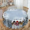 Household Table Cloth, Christmas Snow Print, Waterproof And Oil-Proof Leave-In, Round/Rectangular Tablecloth, Coffee Table Cloth