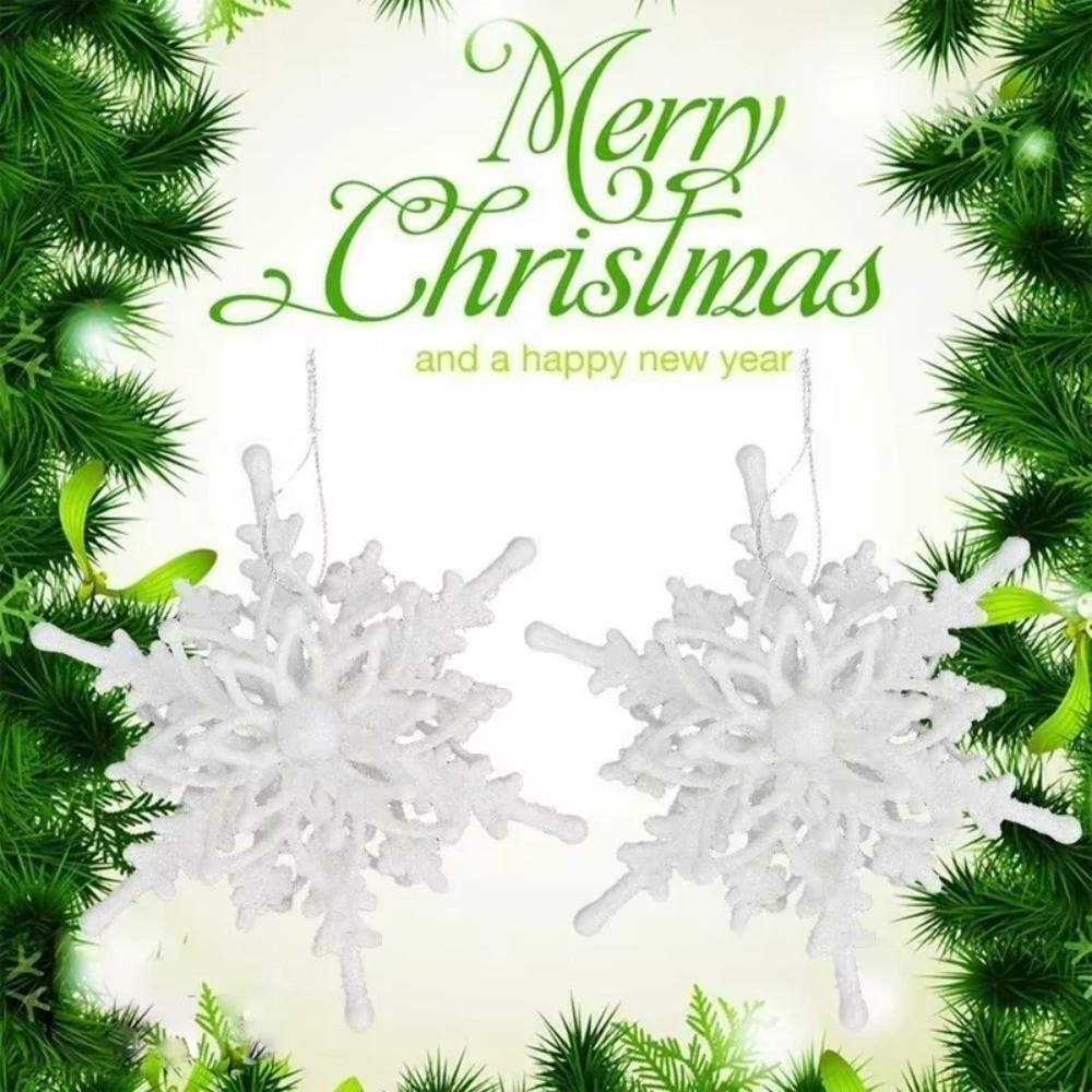 Neuer Eisweißer Weihnachts Schneeflocken Anhänger DIY Acryl 3D Schneeflocken Dekoration Schneeflocken Baumschmuck Hochzeitsdekoration