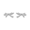 Full Diamond Bow Earrings Women's Light Luxury Personality Temperament Earrings Premium Sense Delicate Ear Jewelry