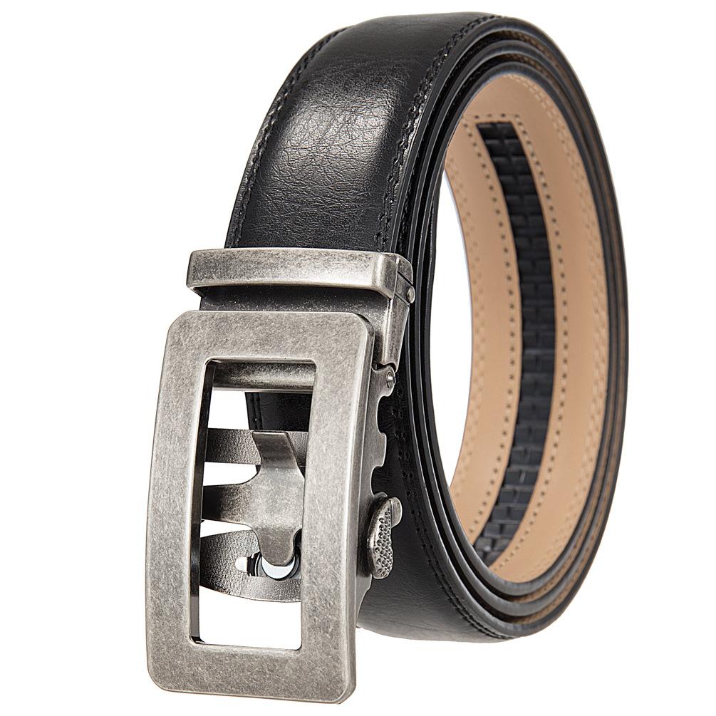 1Pcs Two-Layer Cowhide Automatic Buckle Belt, Men'S Belt, Business Belt Ly35-0838-1
